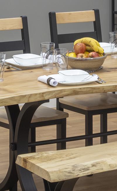 Morris Hill Metal Craft Live Edge Dining Set