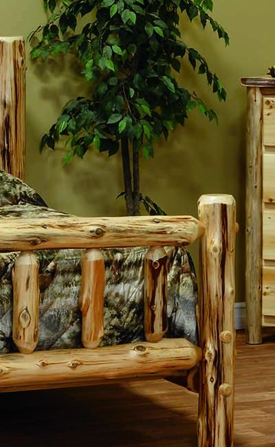Countryside Rustic Log Rustic Style Bedroom Set w/ Clearcoat