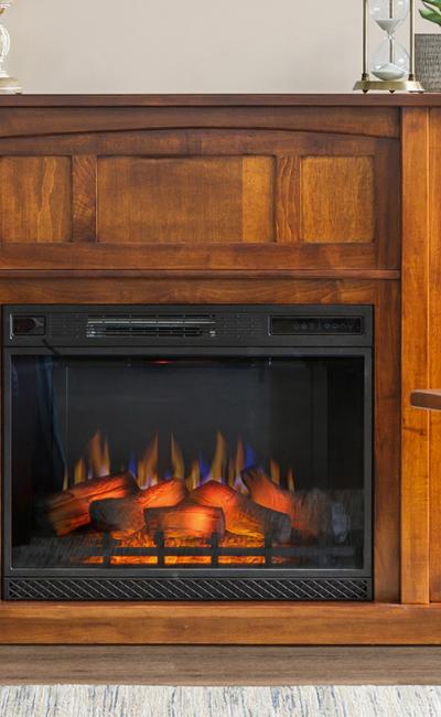 Elm Crest Furniture Mantle w/ Electric Fireplace Elm Crest Furniture Mantle w/ Electric Fireplace