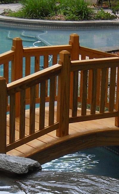 Wood Victorian 8' w/ Stain Smucker's Woodcrafts Wood Victorian Garden Bridge
