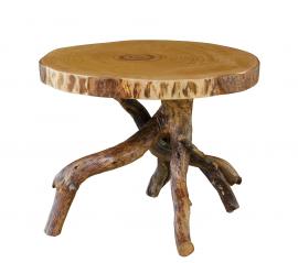 Countryside Rustic Log Live Edge End Table