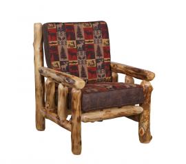 Countryside Rustic Log Upholstered Chair 