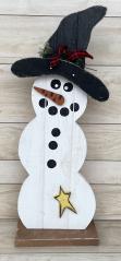 Sitting Snowman Woodland Country Creations Winter Decor
