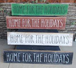 Woodland Country Creations Home For the Holidays Signs