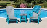 Country View Lawn Furniture Wood Grain Poly Blue Driftwood