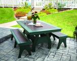 72" Dining Table w/ Deluxe Benches Meadow View Lawn Creations Dining Table w/ Deluxe Benches